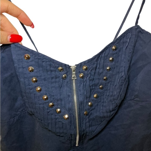 Navy Blue Studded Top Women's - Picture 3 of 4